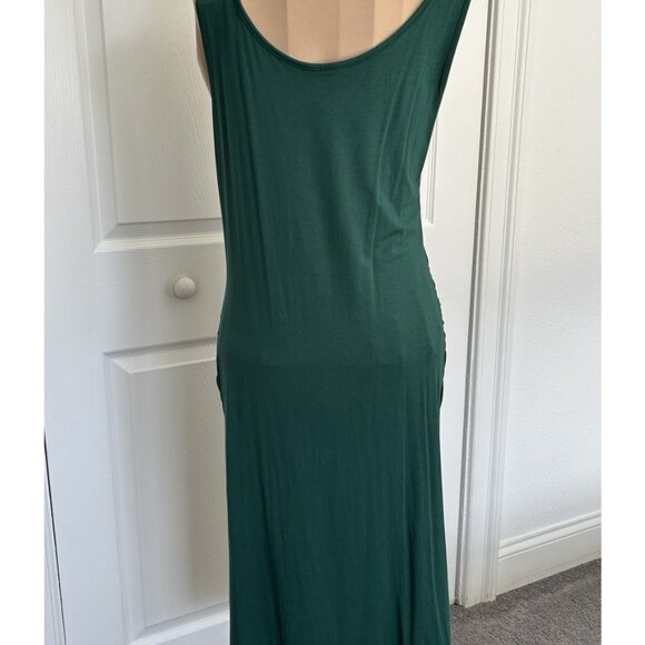 Women’s Side Ruched Jersey Knit Tank Body Con Dress Green Size M - Picture 3 of 8